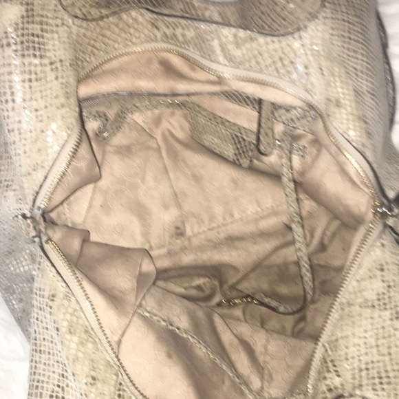 Large Michael Kors Bedford Angora Tan Python Bag - Picture 6 of 8